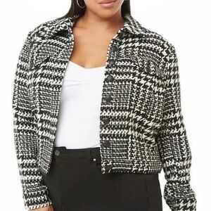 Black & White Houndstooth Cropped Jacket torrid